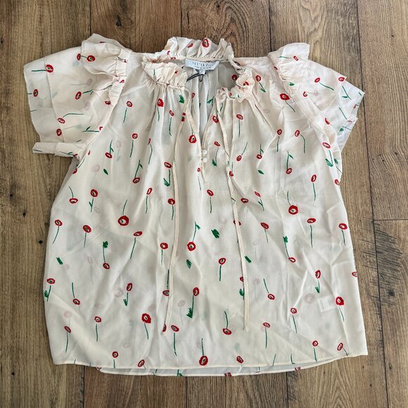 Hunter Bell NWT Millie Blouse in Abstract Floral Print Size Small